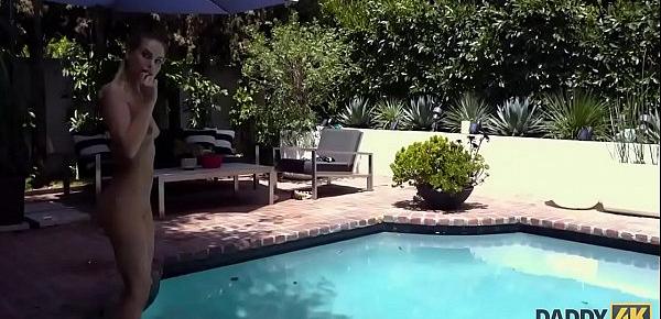  DADDY4K. Fantastic sex of old male and teen coquette by the poolside